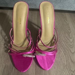 Satin Strap Heeled Sandal